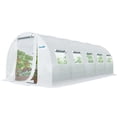 thumbnail image 1 of Quictent 25x10x6.6 FT Portable Large Walk-in Greenhouse 2 Doors 7 Crossbars, Large Walk-in Greenhouse Heavy Duty Gardening Plant Hot House for Outdoor, White, 1 of 7