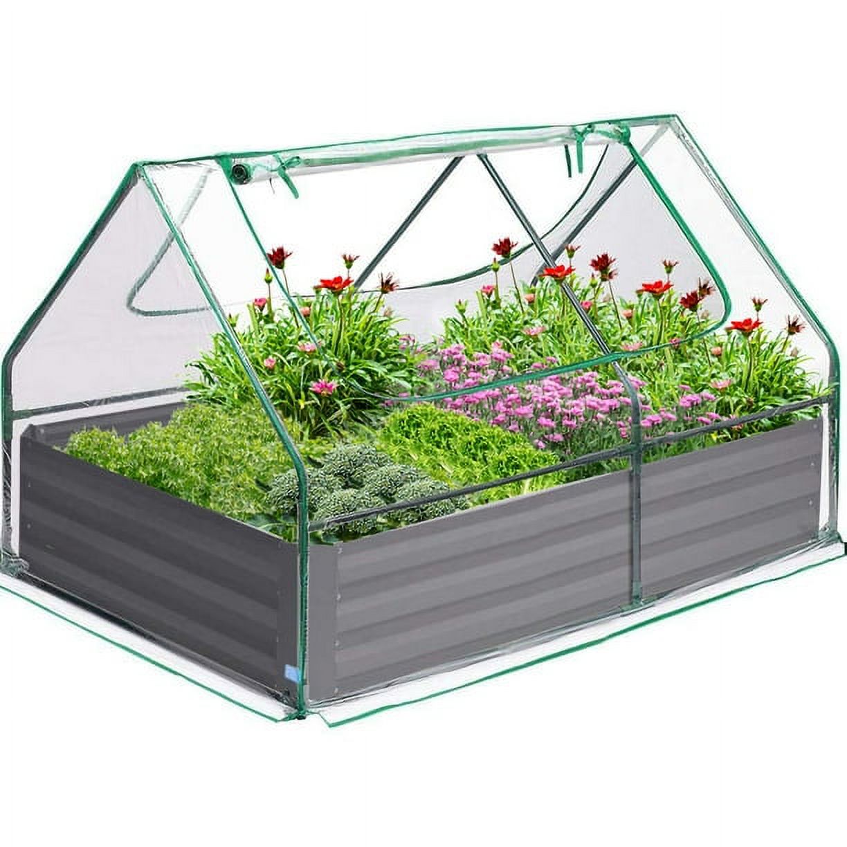 Vita Classic 48"L x 48"W x 11"H Vinyl Raised Garden Bed With Grow Grid
