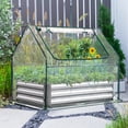 thumbnail image 1 of Quictent 49(L)x37(W)x36(H) in Extra-Thick Galvanized Steel Raised Garden Bed with Greenhouse Dual Use (Clear), 1 of 10