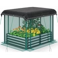 thumbnail image 1 of Quictent 4x3x1 ft Raised Garden Bed Galvanized Steel Metal with Crop Cage Outdoor Plant Protection Net Tent Shade Cloth Kit Metal Planter Box Dark Gray, 1 of 9