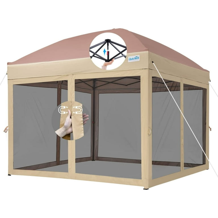 Quictent 6.6'x6.6' Pop-Up Canopy Tent with Netting, 4