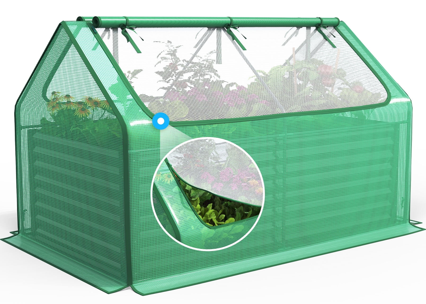 gardenH　904040 Quictent, Galvanized Raised Garden Bed, 8x4x2 ft, with Cover