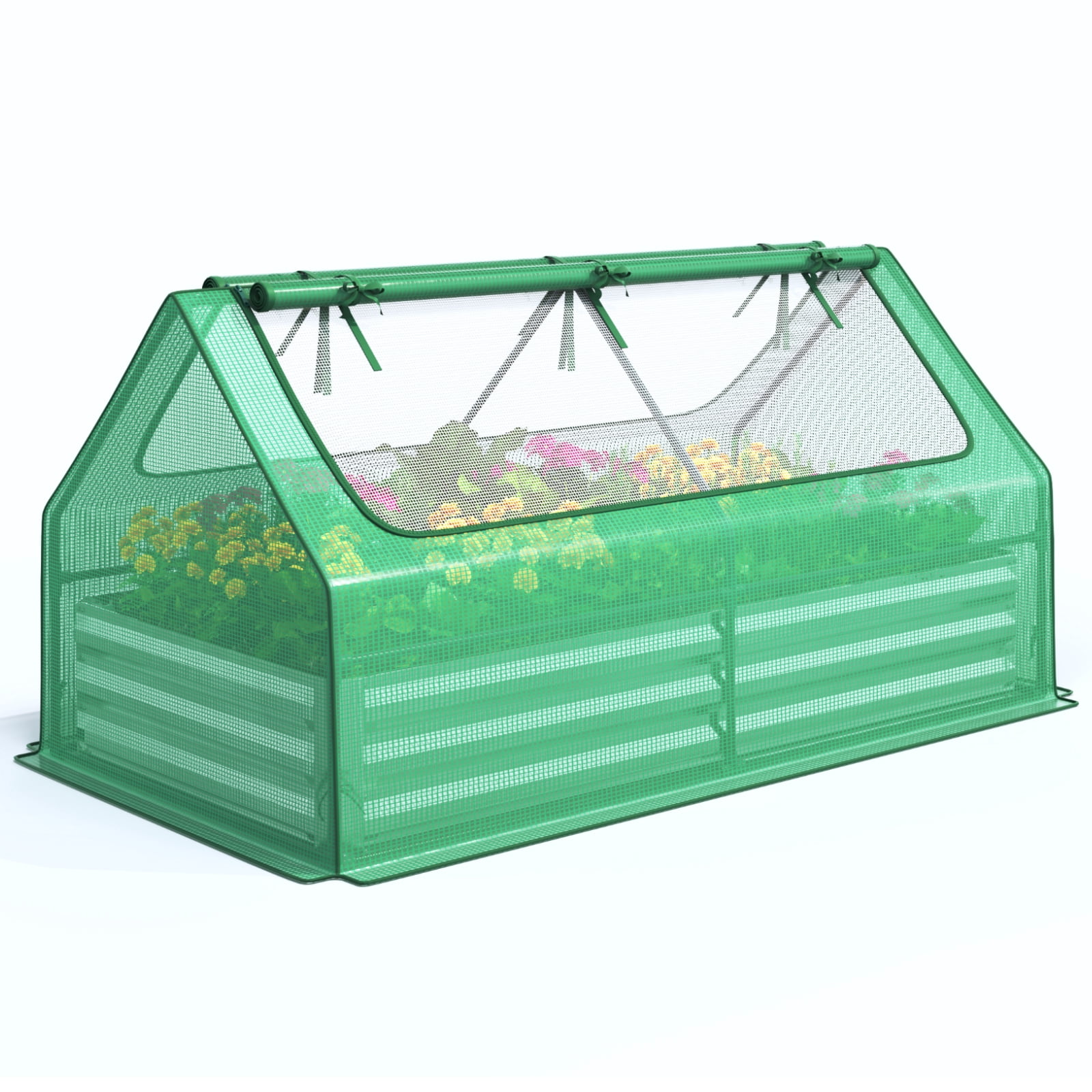 Quictent, Galvanized Raised Garden Bed, 8x4x2 ft, with Cover