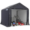 thumbnail image 1 of KING BIRD 6x6 ft Carport Outdoor Storage Shed Portable Garage Shelter Storage Shelter Outdoor Shed-Dark Gray, 1 of 1