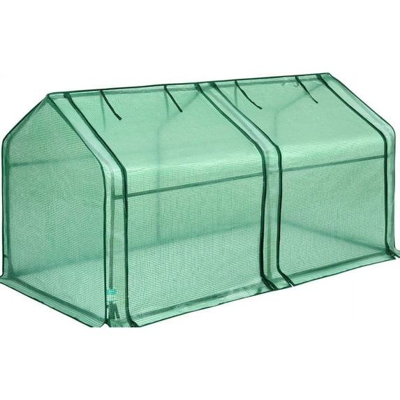 Quictent 71"x36"x36" Portable Mini Cloche Greenhouse w/ Elevated Bottom, Roll-up Zippered Window Waterproof UV-Resistant Hot House for Indoor Outdoor (Green)