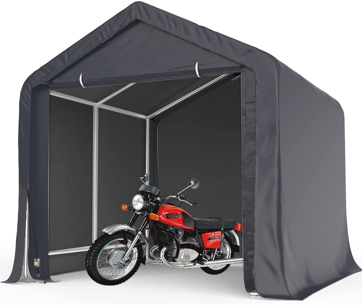 Quictent 7x12 ft Outdoor Carport Storage Shed Portable Garage Shelter