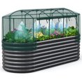 thumbnail image 1 of Quictent 8x3x2 ft Galvanized Raised Garden Bed Kit with Self Watering System and Mesh Cover, Large Oval Metal Outdoor Planter Garden Boxes for Vegetables Herbs Flowers, 1 of 9