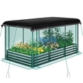 thumbnail image 1 of Quictent 8x4x1ft Galvanized Raised Garden Bed with Anti-Bird Netting, Shade Cloth for Outdoor Planter Box, 1 of 10