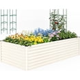 thumbnail image 1 of Quictent 8x4x2 ft Heavy Duty Raised Garden Bed Galvanized Steel Metal Deep Planter Box with 2 Tomato Cages for Outdoor Gardening White, 1 of 10
