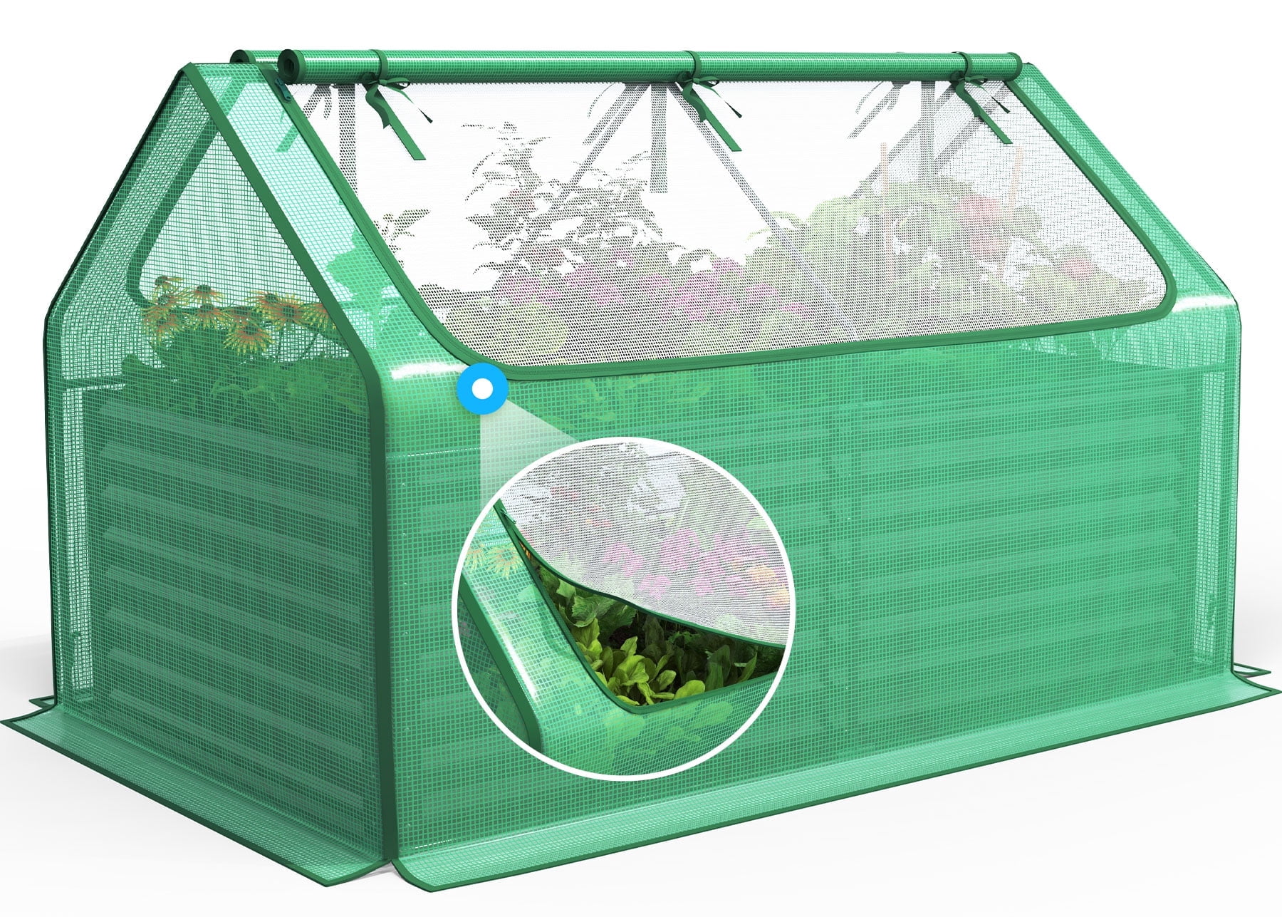 Quictent 8x4x2ft Galvanized Raised Garden Bed with Cover, Metal