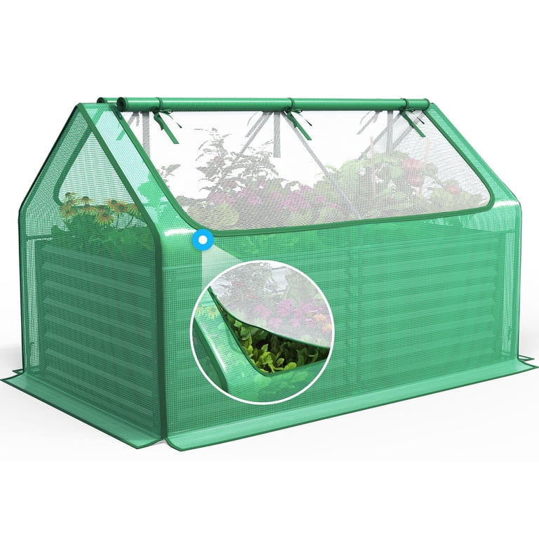 Quictent, Galvanized Raised Garden Bed, 8x4x2 ft, with Cover
