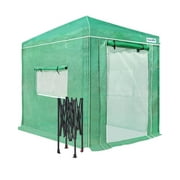 Quictent 8x6ft Walk-in Portable Greenhouse, Instant Easy-Setup Pop-up Green House Plant Gardening Canopy for Outdoors, Green