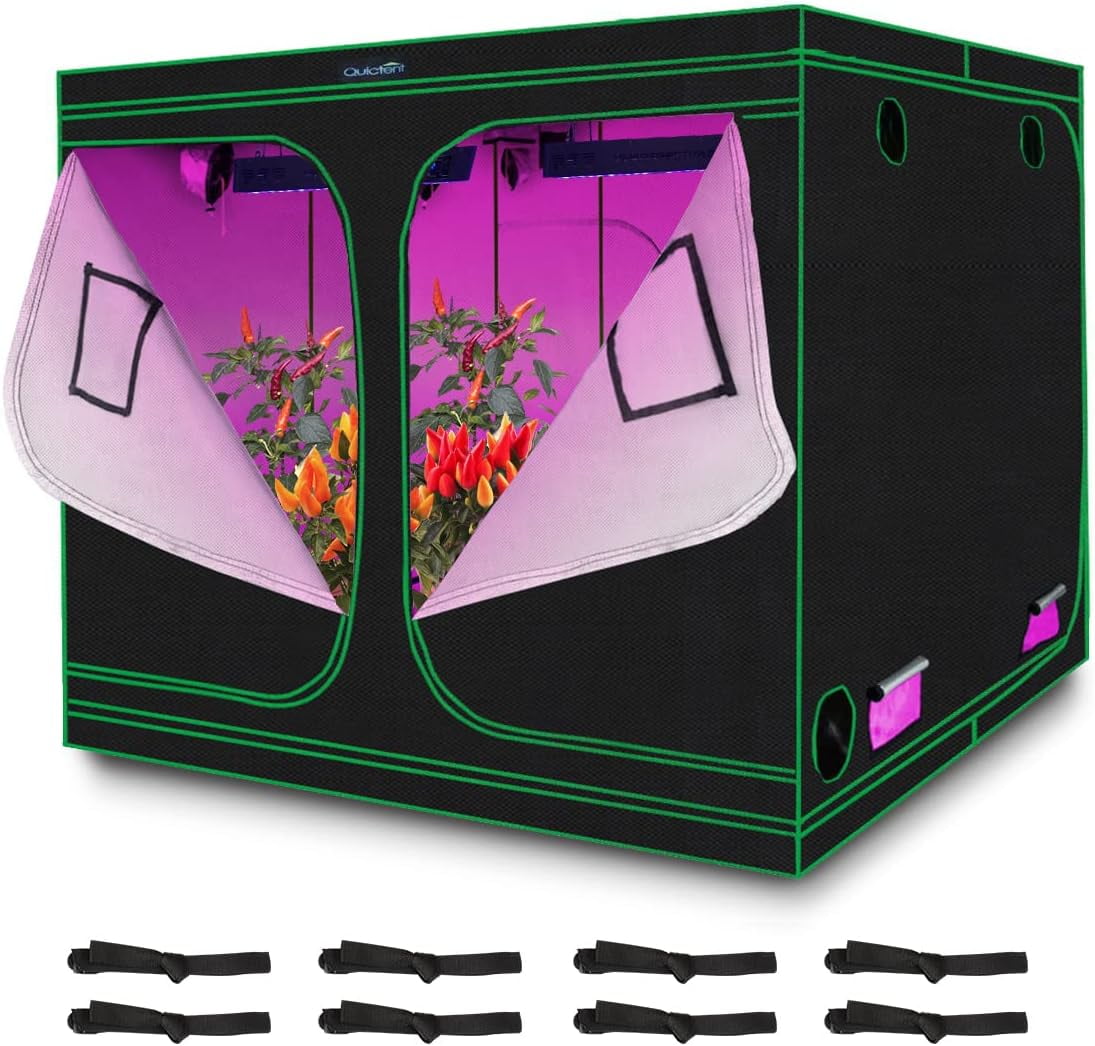 Quictent 96"x96"x78" Reflective Mylar Hydroponic Grow Tent with Heavy