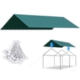 thumbnail image 1 of Quictent Carport Replacement Tarp Canopy Top Cover with Bungees Balls, for 10x20 ft Garage Party Tent Shelter - Green, One Roof Only, 1 of 8