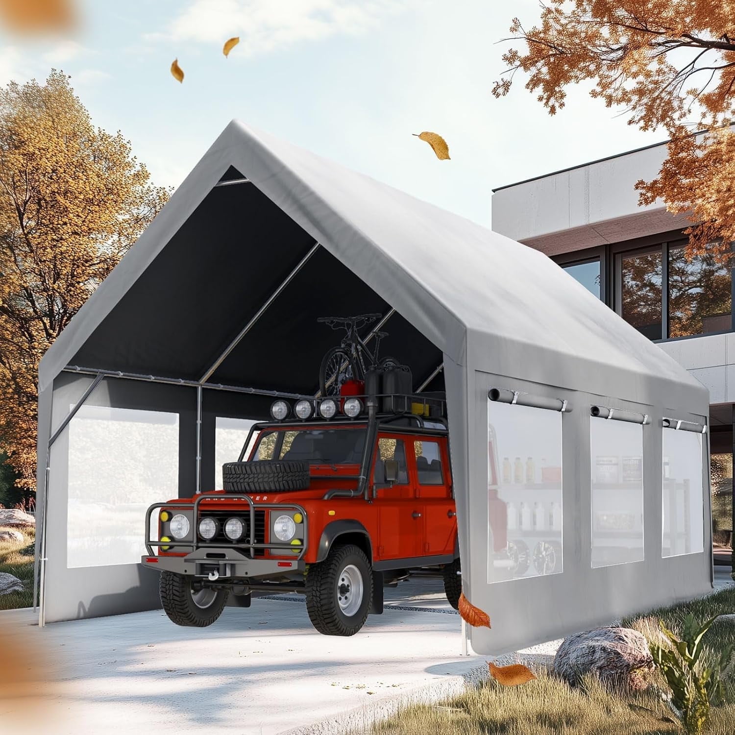 Quictent Heavy Duty 10x20 ft Carport Canopy with High Peak and ...
