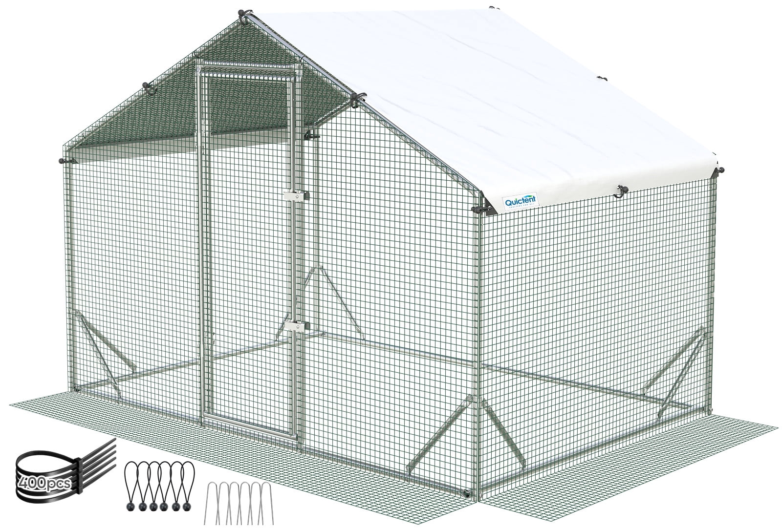 Quictent Large Metal Chicken Coop 6.6x9x6.6FT for 10+ Poultry with