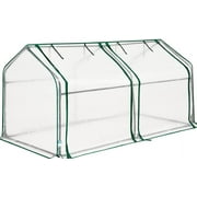 Quictent Mini Greenhouse, Portable Mini Green House for Outdoor w/ PE Cover, 71" W x 36" D x 36" H Reinforced Cloche Green House (White)