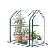 Quictent Portable Mini Cloche Greenhouse w/ Elevated Bottom, Reinforced High Light Transmission Waterproof UV-Resistant Hot House for Indoor Outdoor, 36" x 18" x 33", Clear