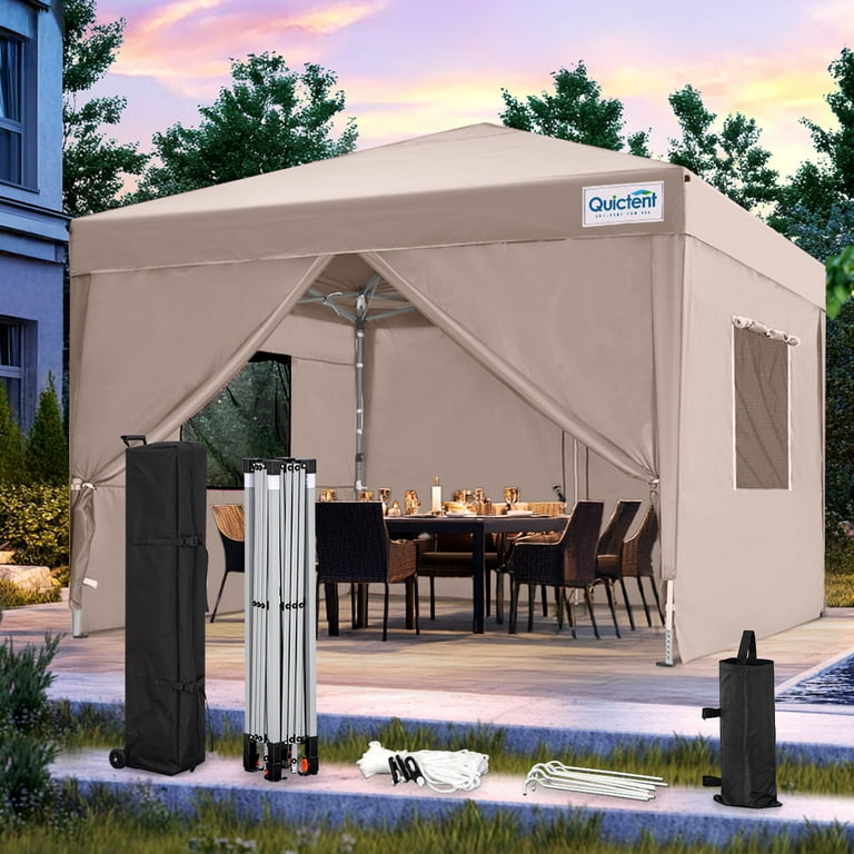 Quictent 10x10 EZ Pop Up Canopy Tent with Mesh Windows