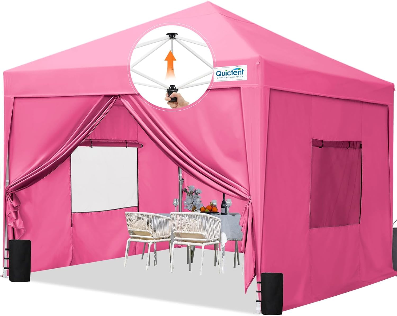 Quictent Privacy 10x10 Pop up Canopy Tent with Sidewalls and Rollup