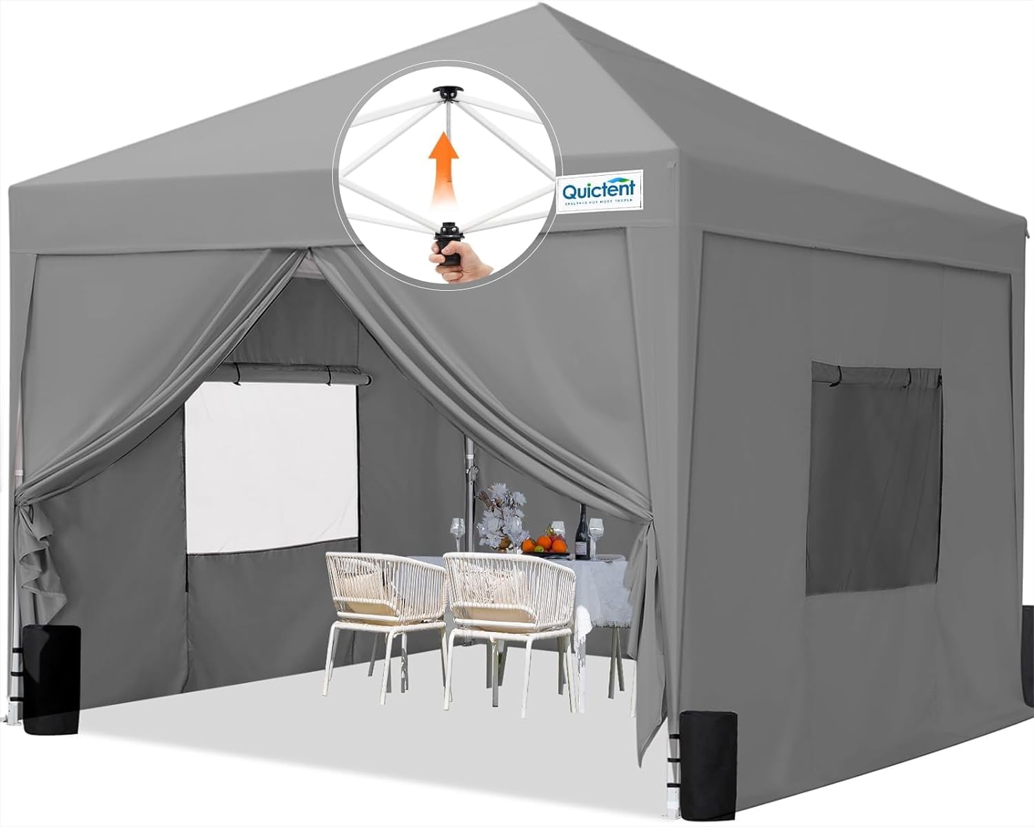 Quictent Privacy 10x10 Pop up Canopy Tent with Sidewalls and Rollup
