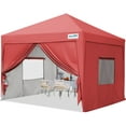thumbnail image 1 of Quictent Privacy 8'x8' Easy Pop up Canopy Tent with Sidewalls and Mesh Windows Enclosed Instant Canopy Shelter Portable Waterproof (Burgundy), 1 of 9