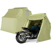 Quictent Stainless Steel Motorcycle Shelter with 2 Roll-Up Side Windows, Waterproof and UV Resistant Outdoor Storage Tent Cover for Motorcycle, Bike, Garden Tools