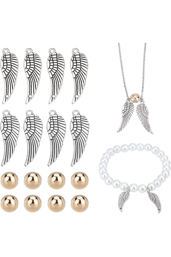 Quidditch Snitch DIY Kit Magic Theme Golden Snitch Finding Set Including 20pcs Alloy Golden Snitch Flying-Wings Pendant 20pcs Links
