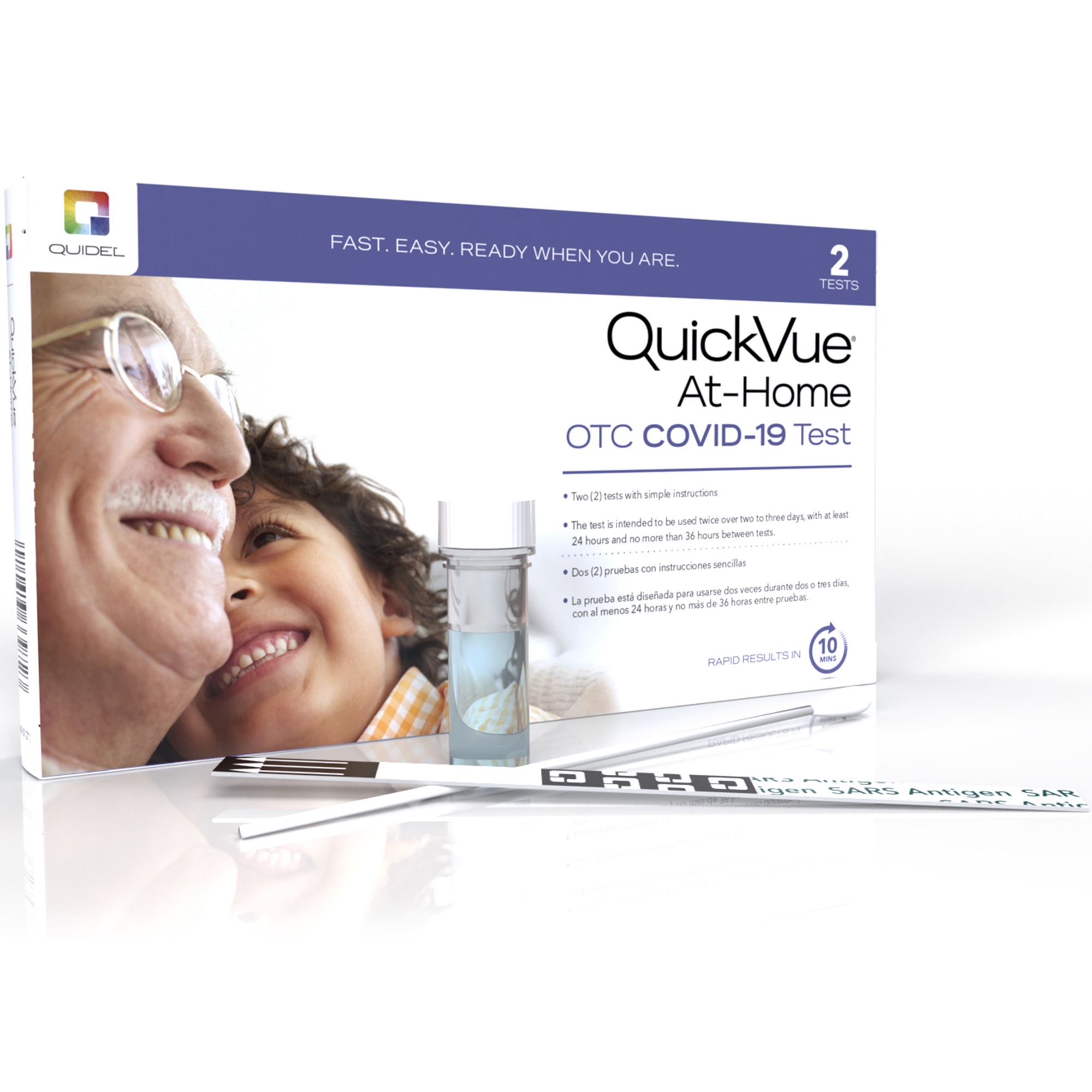 Quidel QuickVue At-Home COVID-19 Test - 10 Minute Results at Home - image 1 of 7