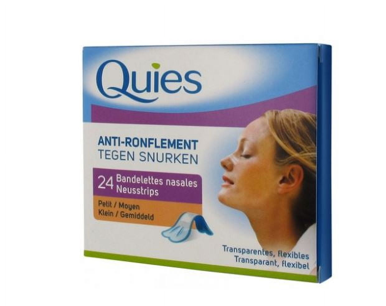 Quies Anti-Snoring 24 Nasal Strips - Size Small/Medium