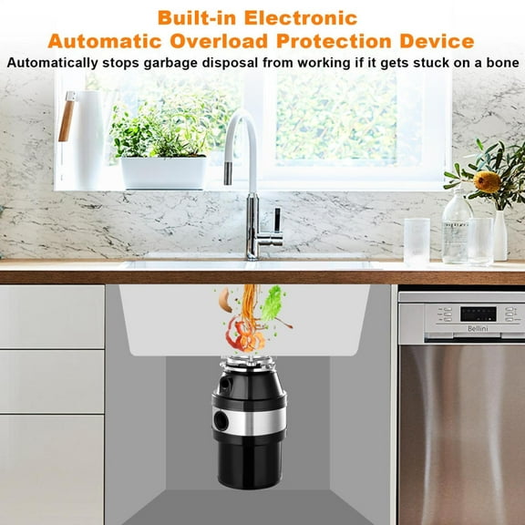 Quiet 0.75HP Garbage Disposal, Overload and Noise Protection for Busy Family Kitchens and Daily Cooking