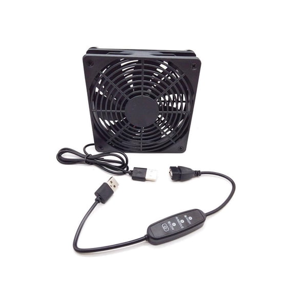 Quiet 120mm USB Router Fan Cooler, 5V Cooling Case Fan for Receiver DVR TV Box, Adjustable 3 Speeds
