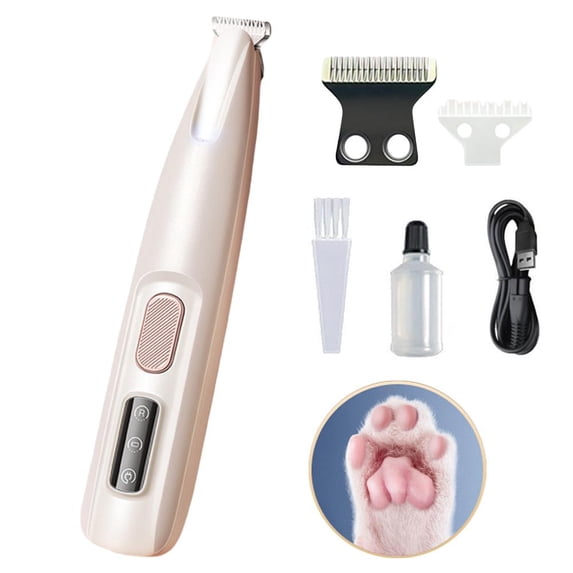 Quiet 35dB USB Rechargeable Dog Paw Trimmer With LED Light And 18mm Safe Blade