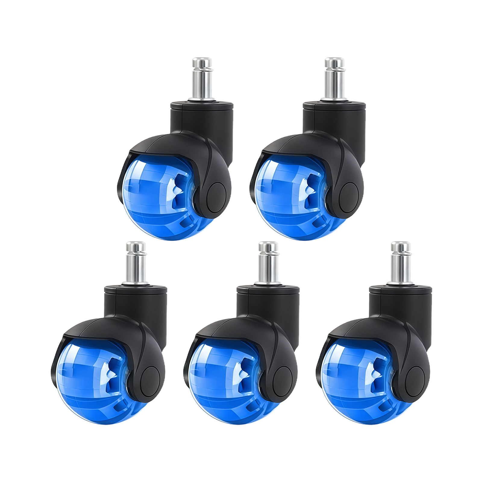 Quiet 360 Rotation PU Casters for Office Chairs with 2 Inch Size and ...