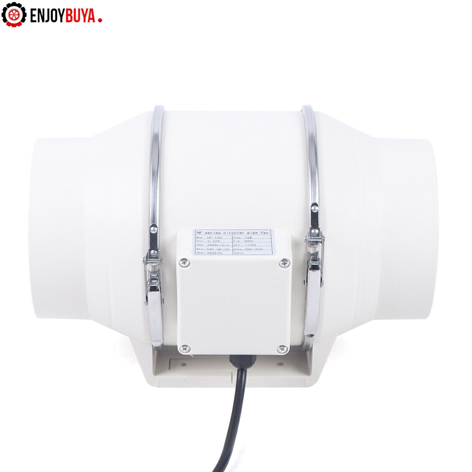 Quiet 6 inch Inline Duct Fan 75W 540 CFM Ventilation Exhaust Blower