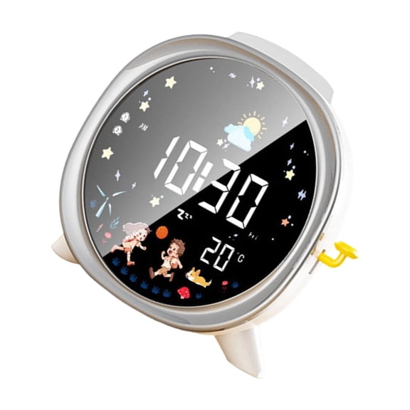 Quiet Alarm Clock With Adjustable Night Light Large LCD Screen Durability Lens Bedroom Study Room Decoration