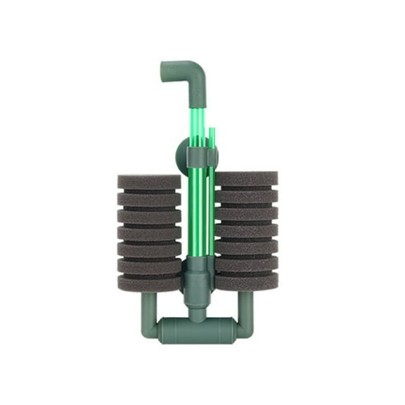 Quiet Aquarium Filter with Bio-Sponge & Adjustable Suction Cups, Fish Tank Water Filter Pump for Oxygen Filtration & Circulation, Dual-Function Fish Tank Filter (S)