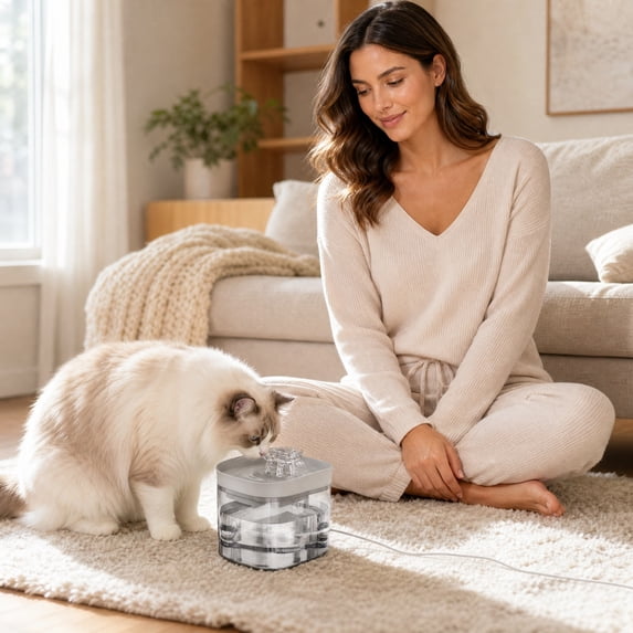 Quiet Automatic Cat Water Fountain Pet Drinking Dispenser Large Capacity Circulating Waterer for Cats Dogs Indoor