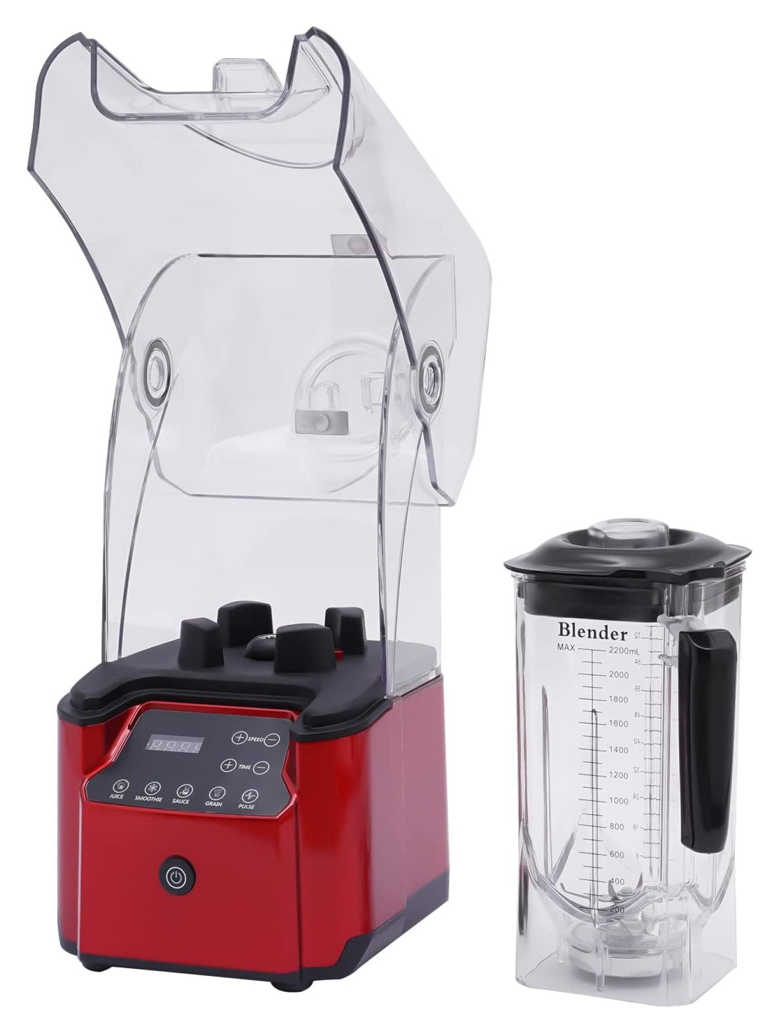 Quiet Blender, 2200W Soundproof Cover Blender, Fruit Juice Smoothie