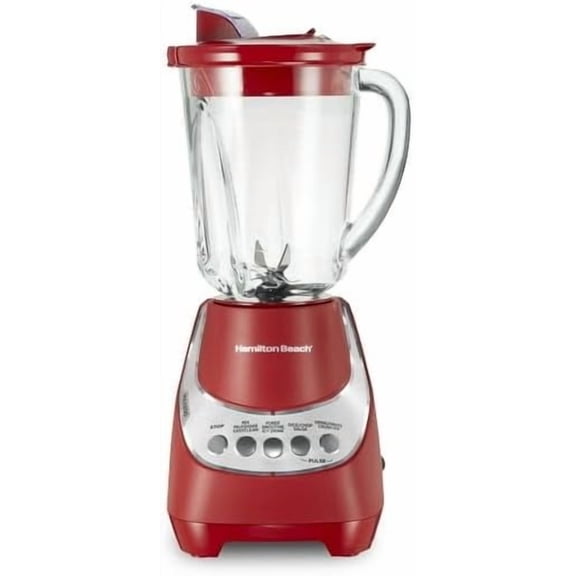 Quiet Blender, 48 oz. Glass Jar, 12 Blending Functions, Red, 53531F,ICE-CRUSHING POWER WITH STAINLESS STEEL ICE SABRE BLADES AND 800 WATTS