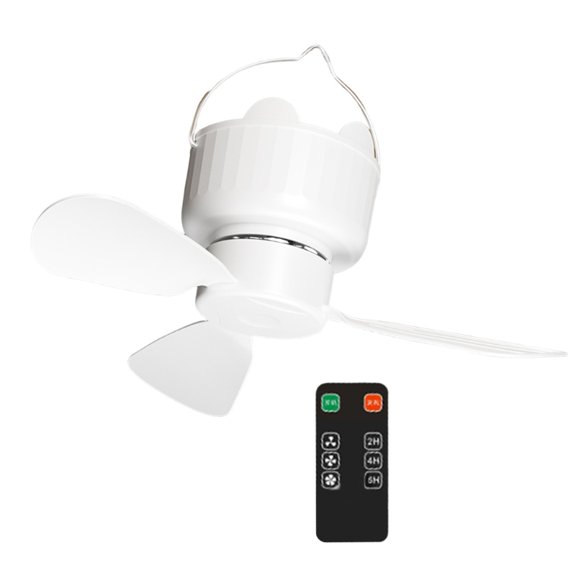 Quiet Brushless Motor Ceiling Fan Remotes control 30/45/60min Timer 3Adjustable Speed USB Powered For Camping Home