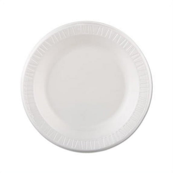 Quiet Classic Laminated Foam Dinnerware Plate, 10 1/4", White, 125/Pk, 4 Pks/Cs