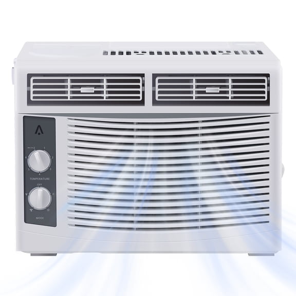 Quiet Comfort 5000 BTU Window Air Conditioner 2 Cooling & Fan Speeds - Remote Controlled Easy Mechanical Controls Energy-Saving Performance Quick Install Kit for Bedroom, Living Room, Office