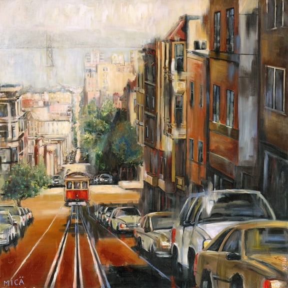 "Quiet Dawn in San Francisco" Painting Print on Wrapped Canvas