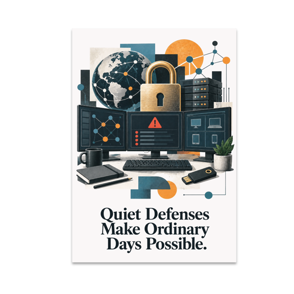 Quiet Defenses Make Ordinary Days Possible - Cybersecurity Team - 13x19 Poster Print