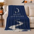 thumbnail image 1 of Quiet Discipline Quote With Crescent And Silver Path, Serene Minimalist Style for Mindful Adults, Cozy Reflective Journey Flannel Blanket for Bedroom and Study, Housewarming Gift Home Decor, 1 of 9