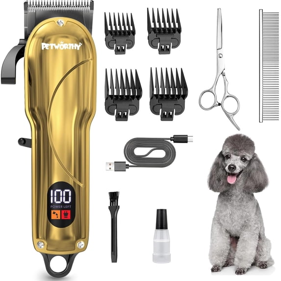 Quiet Dog Grooming Kit - 2000mAh Dog Clippers for Heavy Thick Hair ... - Dog Clippers For Thick Shedding Coats