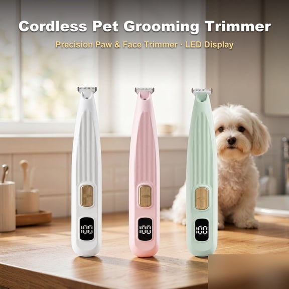 Quiet Dog Grooming Trimmer works on cordless power anywhere in the house for clean paws after walks and play