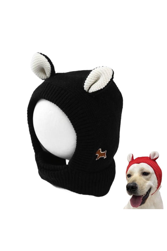 Quiet Ears for Dogs,Dog Ear Muff Noise Protection Knit Hat Pet Neck Ear Warmer for Winter Knitted for Anxiety Calm Down