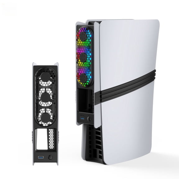 Quiet External Cooling Fan Compatible with PlayStation 5 Pro/Slim Disc & Digital Edition - Enhanced Airflow System for PS5 Consoles-Gray